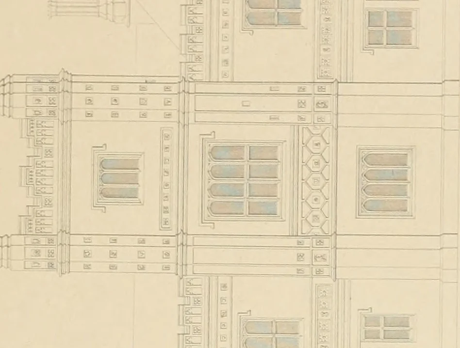 An illustration from Examples of Gothic architecture : selected from various antient edifices in England, consisting of plans, elevations, sections, and parts at large ... accompanied by historical and descriptive accounts, 1838, leaf 202