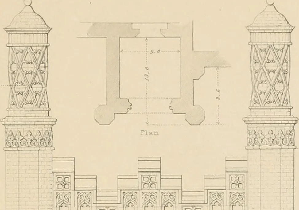 An illustration from Examples of Gothic architecture : selected from various antient edifices in England, consisting of plans, elevations, sections, and parts at large ... accompanied by historical and descriptive accounts, 1838, leaf 208