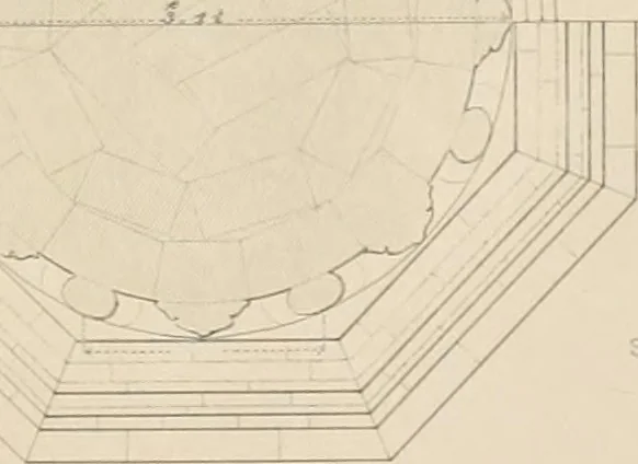 An illustration from Examples of Gothic architecture : selected from various antient edifices in England, consisting of plans, elevations, sections, and parts at large ... accompanied by historical and descriptive accounts, 1838, leaf 214