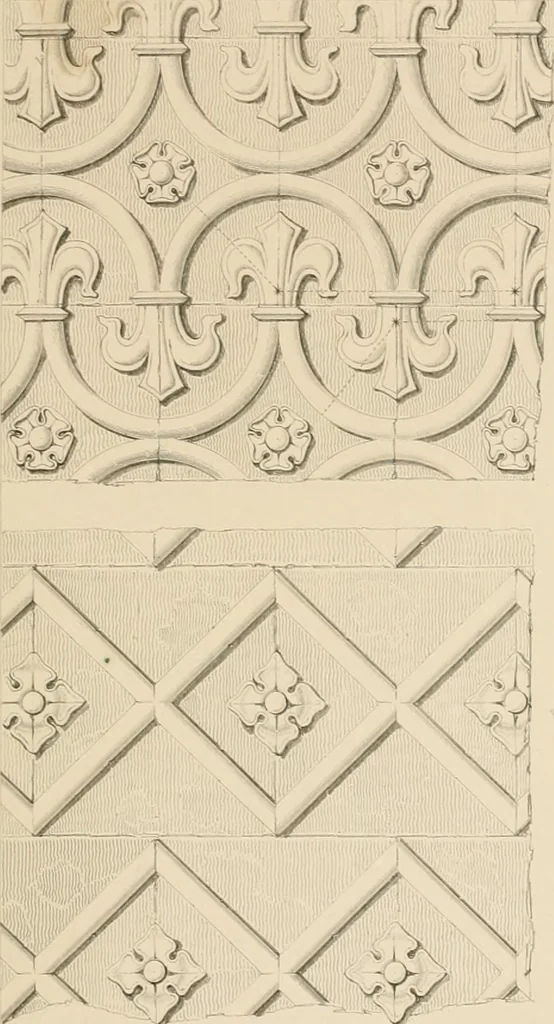 An illustration from Examples of Gothic architecture : selected from various antient edifices in England, consisting of plans, elevations, sections, and parts at large ... accompanied by historical and descriptive accounts, 1838, leaf 220