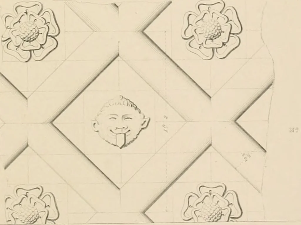 An illustration from Examples of Gothic architecture : selected from various antient edifices in England, consisting of plans, elevations, sections, and parts at large ... accompanied by historical and descriptive accounts, 1838, leaf 222