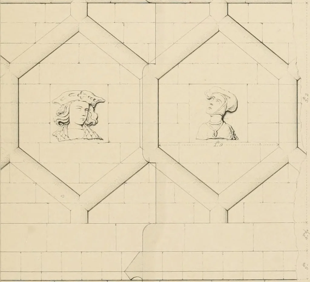An illustration from Examples of Gothic architecture : selected from various antient edifices in England, consisting of plans, elevations, sections, and parts at large ... accompanied by historical and descriptive accounts, 1838, leaf 224