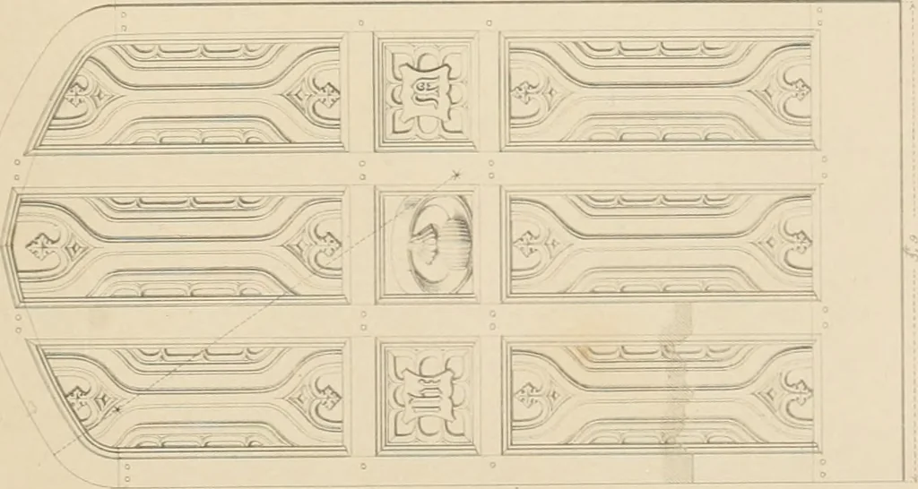 An illustration from Examples of Gothic architecture : selected from various antient edifices in England, consisting of plans, elevations, sections, and parts at large ... accompanied by historical and descriptive accounts, 1838, leaf 234