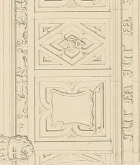 An illustration from Examples of Gothic architecture : selected from various antient edifices in England, consisting of plans, elevations, sections, and parts at large ... accompanied by historical and descriptive accounts, 1838, leaf 234