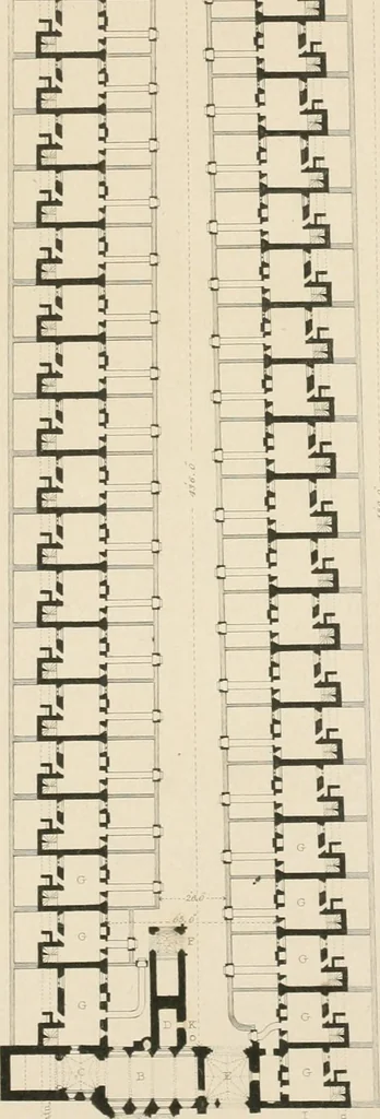 An illustration from Examples of Gothic architecture : selected from various antient edifices in England, consisting of plans, elevations, sections, and parts at large ... accompanied by historical and descriptive accounts, 1838, leaf 118
