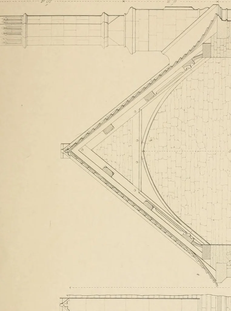 An illustration from Examples of Gothic architecture : selected from various antient edifices in England, consisting of plans, elevations, sections, and parts at large ... accompanied by historical and descriptive accounts, 1838, leaf 120