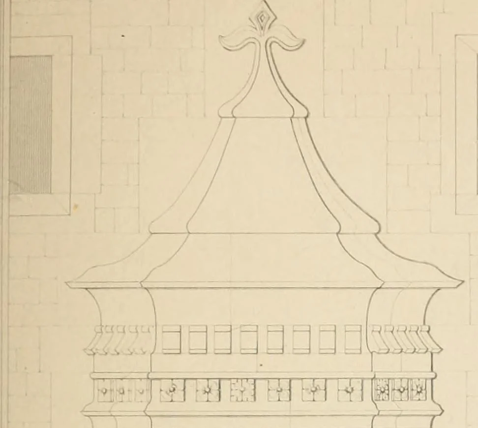 An illustration from Examples of Gothic architecture : selected from various antient edifices in England, consisting of plans, elevations, sections, and parts at large ... accompanied by historical and descriptive accounts, 1838, leaf 126
