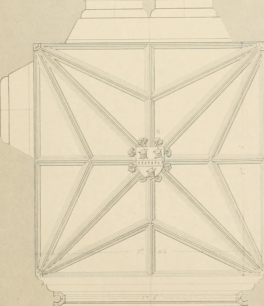 An illustration from Examples of Gothic architecture : selected from various antient edifices in England, consisting of plans, elevations, sections, and parts at large ... accompanied by historical and descriptive accounts, 1838, leaf 194