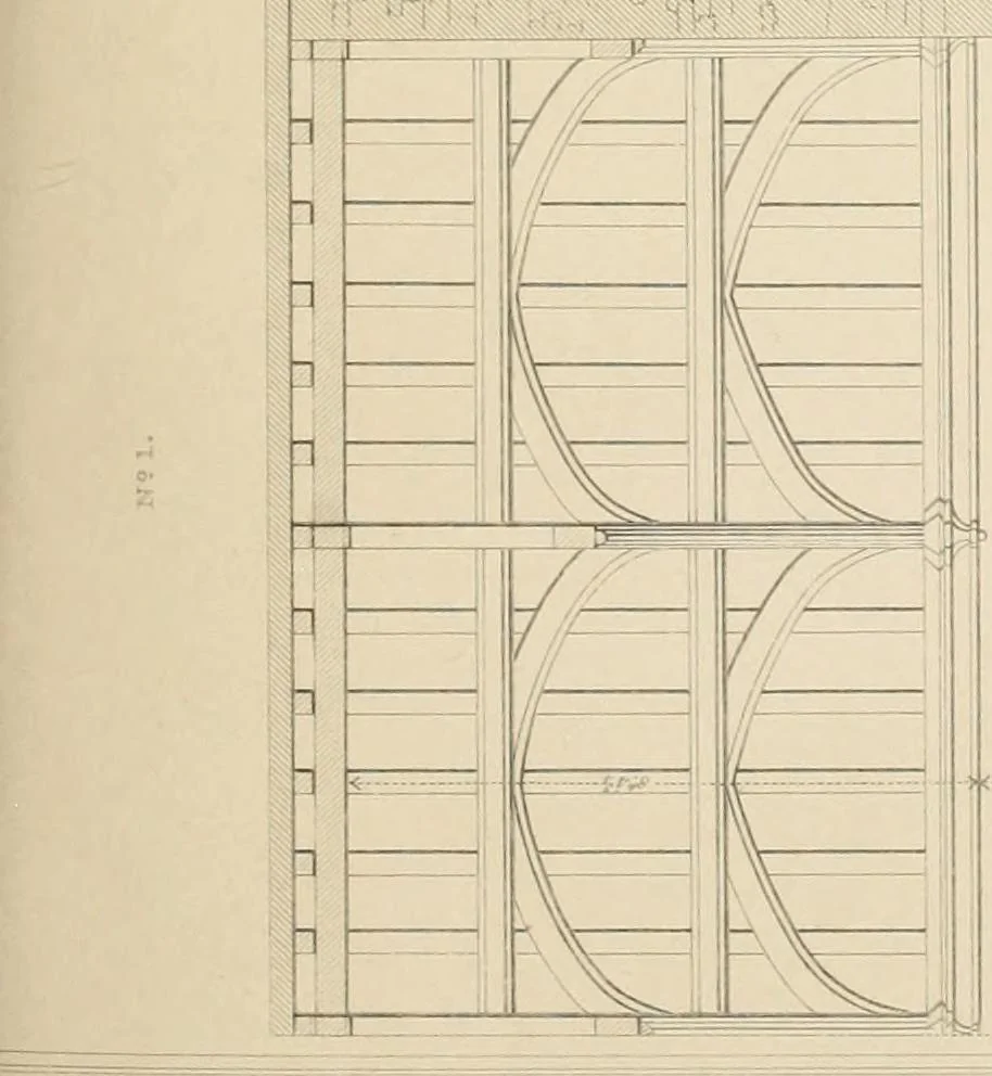 An illustration from Examples of Gothic architecture : selected from various antient edifices in England, consisting of plans, elevations, sections, and parts at large ... accompanied by historical and descriptive accounts, 1838, leaf 232