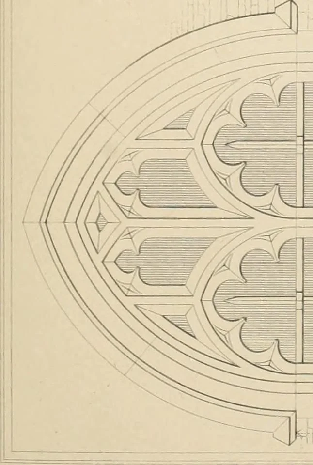An illustration from Examples of Gothic architecture : selected from various antient edifices in England, consisting of plans, elevations, sections, and parts at large ... accompanied by historical and descriptive accounts, 1838, leaf 244