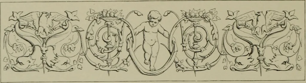 An illustration from Examples of ornament : selected chiefly from works of art in the British Museum, the Museum of Economic Geology, the Museum of Ornamental Art in Marlborough House, and the new Crystal Palace, 1855, leaf 106