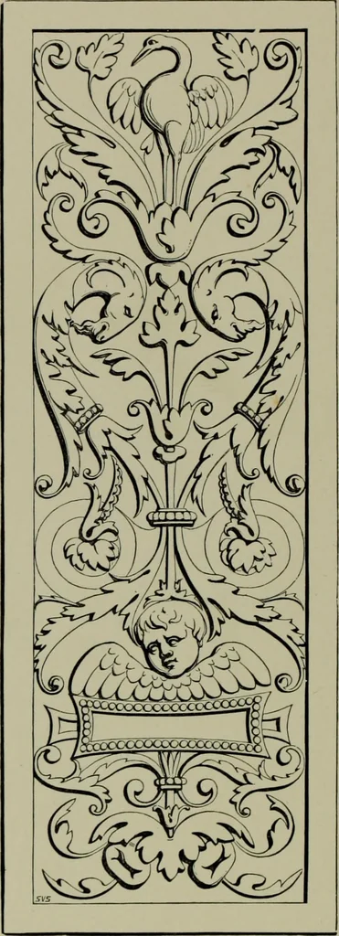 An illustration from Examples of ornament : selected chiefly from works of art in the British Museum, the Museum of Economic Geology, the Museum of Ornamental Art in Marlborough House, and the new Crystal Palace, 1855, leaf 112