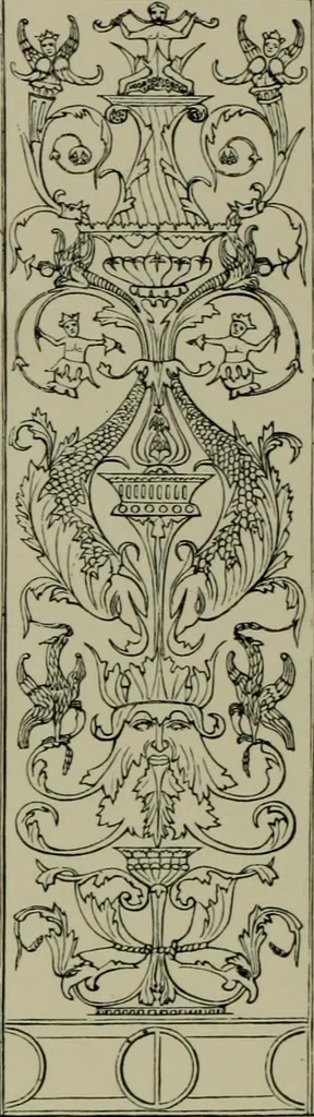 An illustration from Examples of ornament : selected chiefly from works of art in the British Museum, the Museum of Economic Geology, the Museum of Ornamental Art in Marlborough House, and the new Crystal Palace, 1855, leaf 118