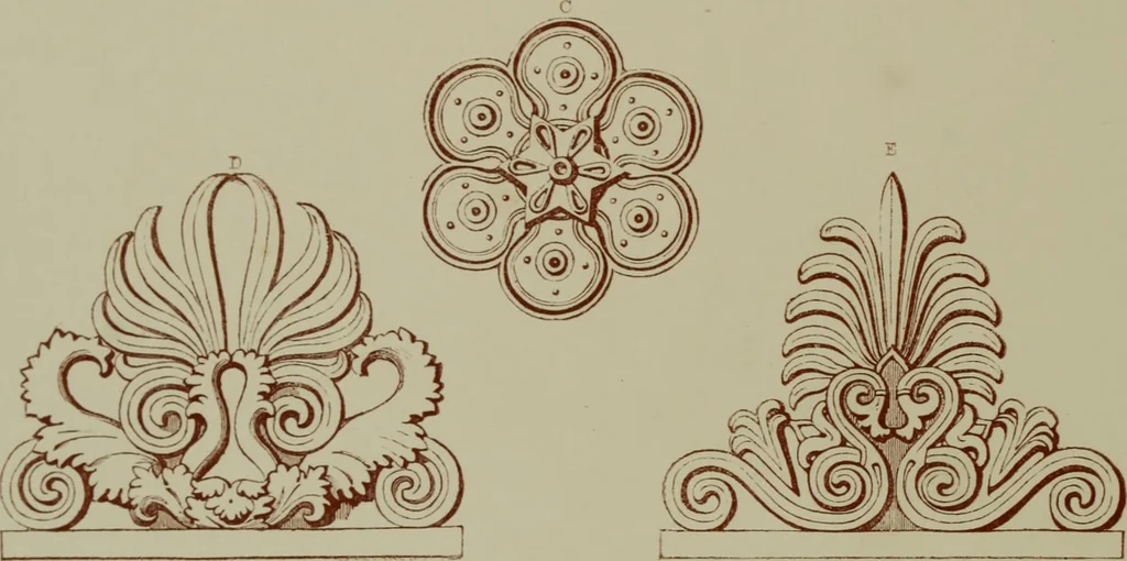 An illustration from Examples of ornament : selected chiefly from works of art in the British Museum, the Museum of Economic Geology, the Museum of Ornamental Art in Marlborough House, and the new Crystal Palace, 1855, leaf 28