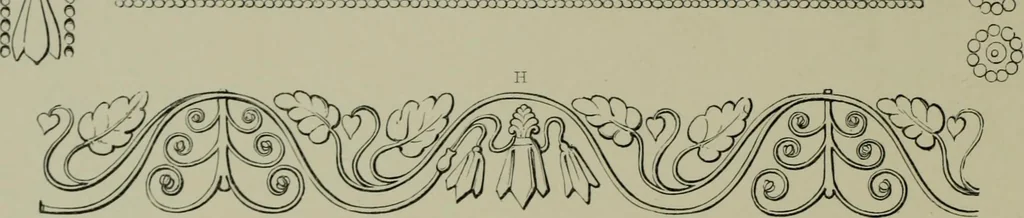 An illustration from Examples of ornament : selected chiefly from works of art in the British Museum, the Museum of Economic Geology, the Museum of Ornamental Art in Marlborough House, and the new Crystal Palace, 1855, leaf 40