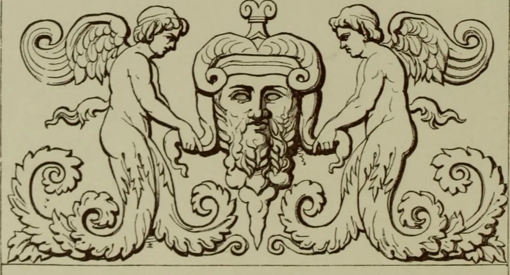 An illustration from Examples of ornament : selected chiefly from works of art in the British Museum, the Museum of Economic Geology, the Museum of Ornamental Art in Marlborough House, and the new Crystal Palace, 1855, leaf 46