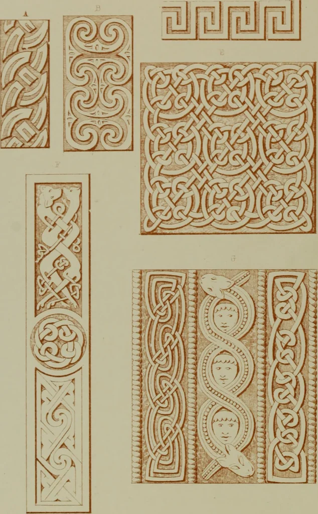 An illustration from Examples of ornament : selected chiefly from works of art in the British Museum, the Museum of Economic Geology, the Museum of Ornamental Art in Marlborough House, and the new Crystal Palace, 1855, leaf 76