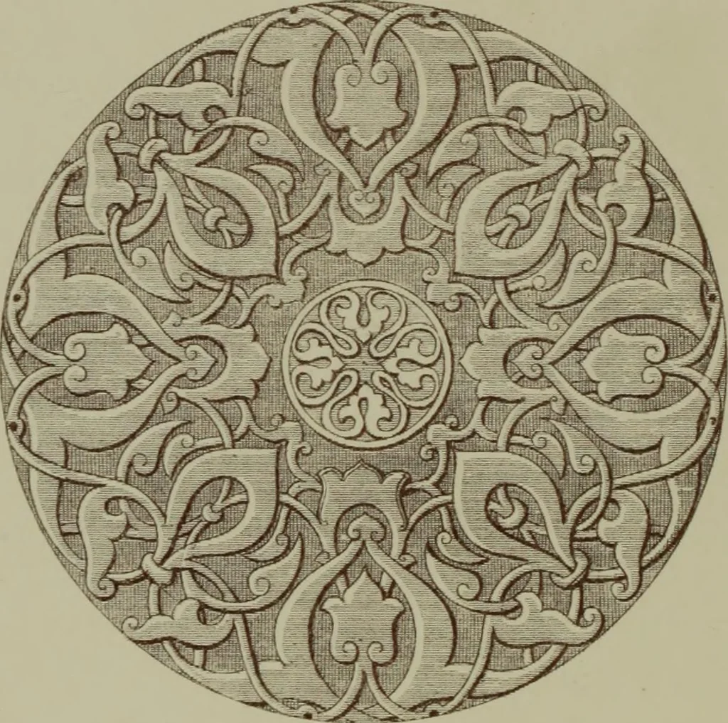 An illustration from Examples of ornament : selected chiefly from works of art in the British Museum, the Museum of Economic Geology, the Museum of Ornamental Art in Marlborough House, and the new Crystal Palace, 1855, leaf 88