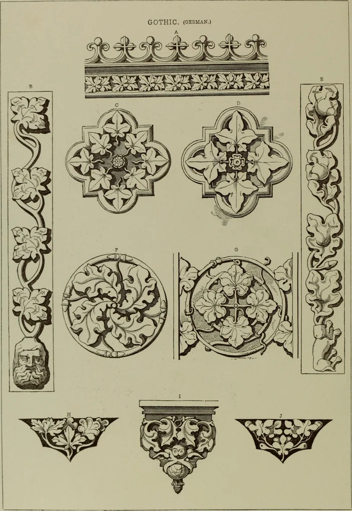 An illustration from Examples of ornament : selected chiefly from works of art in the British Museum, the Museum of Economic Geology, the Museum of Ornamental Art in Marlborough House, and the new Crystal Palace, 1855, leaf 94