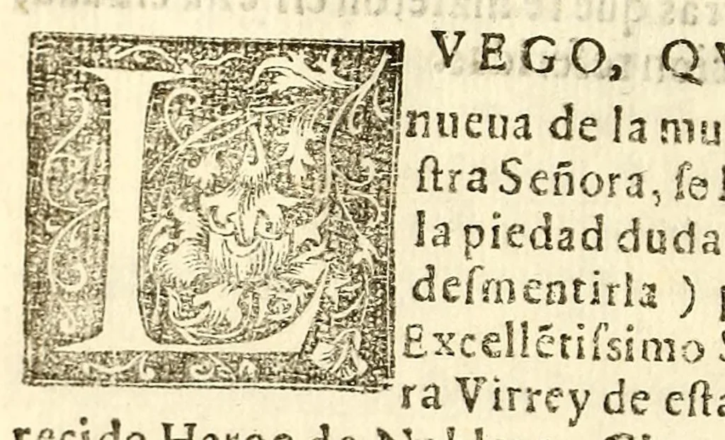 An illustration from Exequias funerales, y pompa lugubre, que la illustre augusta, y muy leal Ciudad de los Angeles celebrò a la muerte de la sacra magestad de la reyna nuestra señora doña Ysabel de Borbon, : en obsequio lloroso de su lealtad, y reseña triste de su dolor. Consagrada a las difuntas çenizas de la Catholica Reyna, y referida á los viuos sentimientos del Rey nuestro señor, 1645, leaf 16