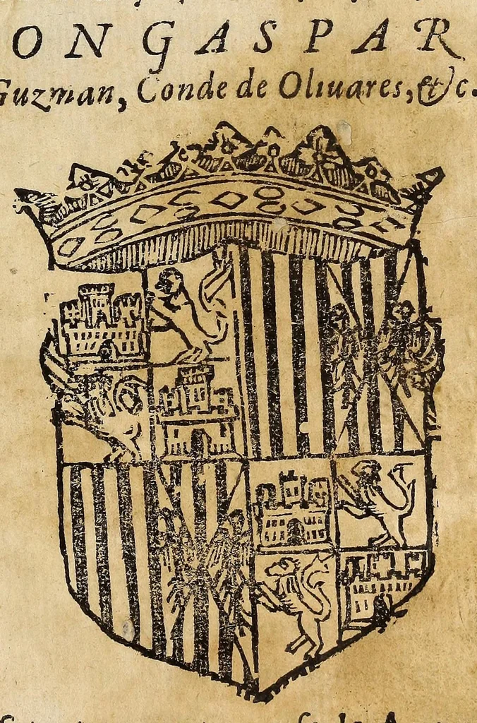 An illustration from Exequias, tumulo y pompa funeral que la universidad de Salamanca hizo en las honras del Rey nuestro Señor Felipe III. en cinco de junio de mil y seyscientos y veynte y uno a Don Gaspar de Guzman, Conde de Oliuares, etc, 1621, leaf 5