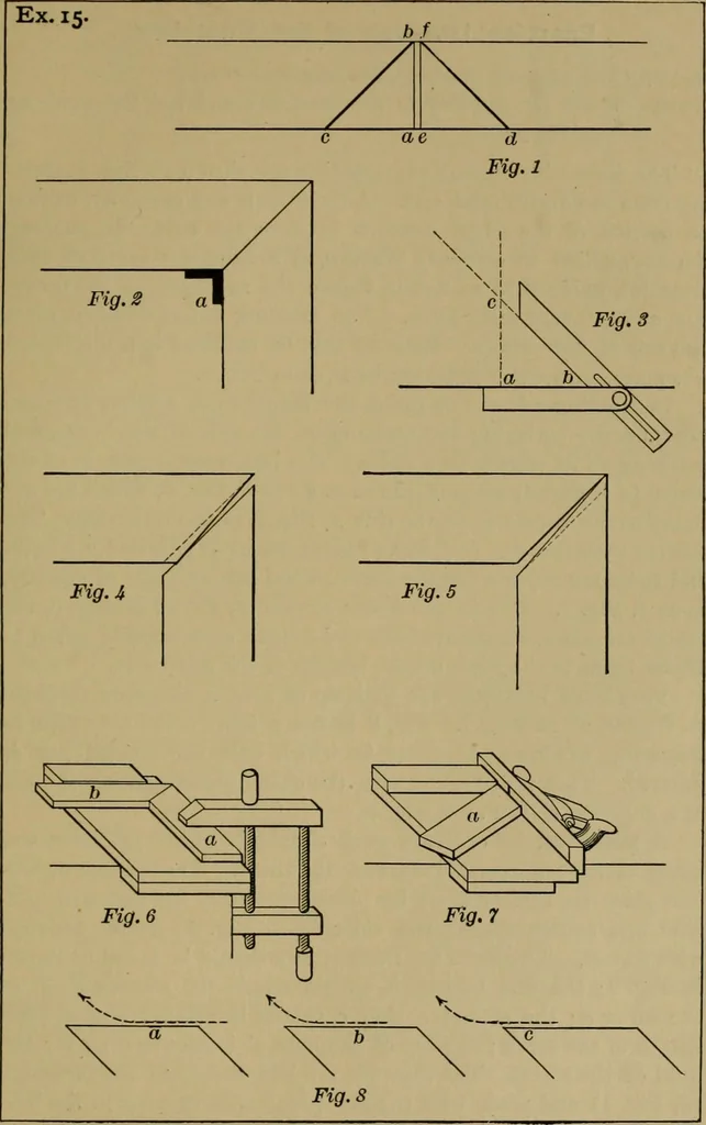 An illustration from Exercises in wood-working, with a short treatise on wood;, 1890, leaf 101