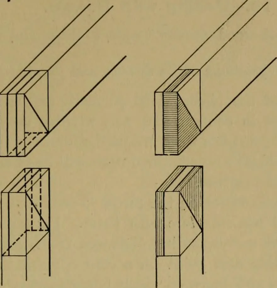 An illustration from Exercises in wood-working, with a short treatise on wood;, 1890, leaf 105