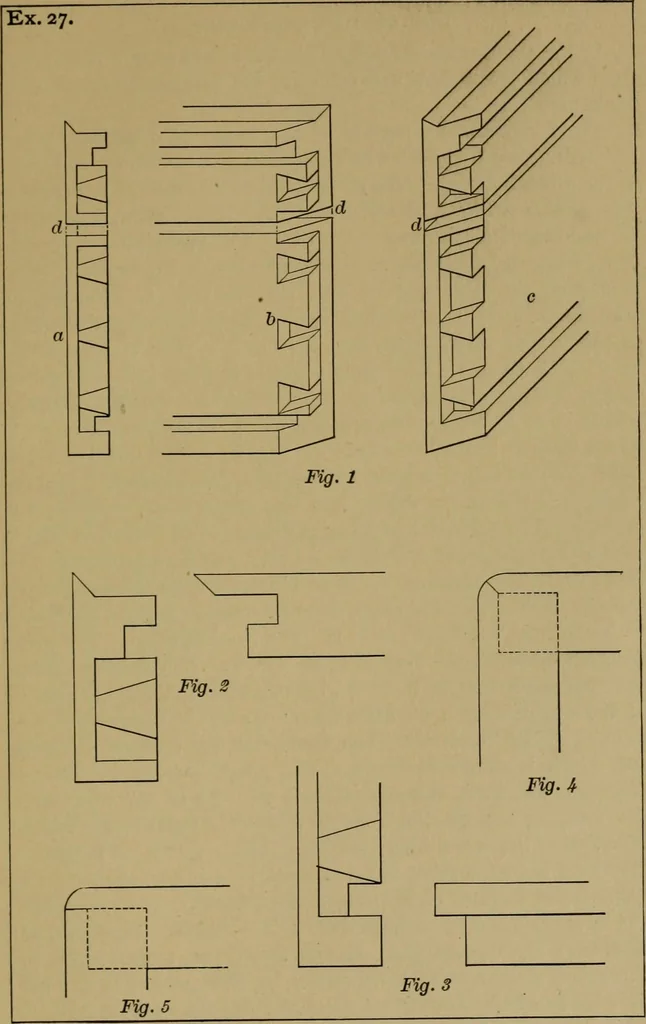An illustration from Exercises in wood-working, with a short treatise on wood;, 1890, leaf 125
