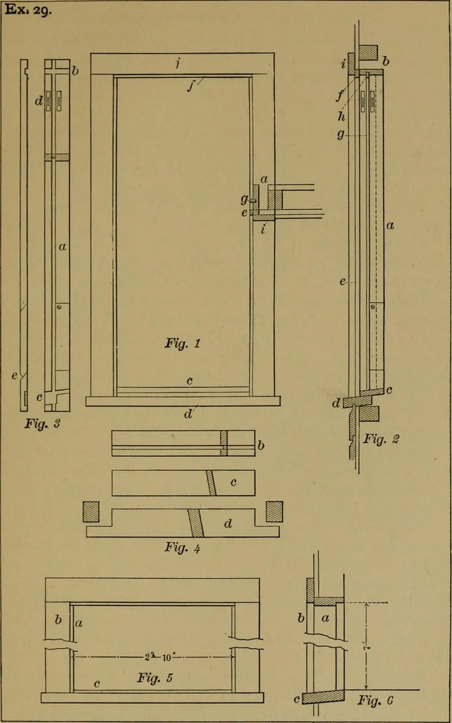 An illustration from Exercises in wood-working, with a short treatise on wood;, 1890, leaf 129