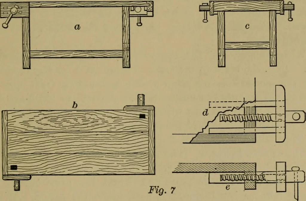 An illustration from Exercises in wood-working, with a short treatise on wood;, 1890, leaf 65