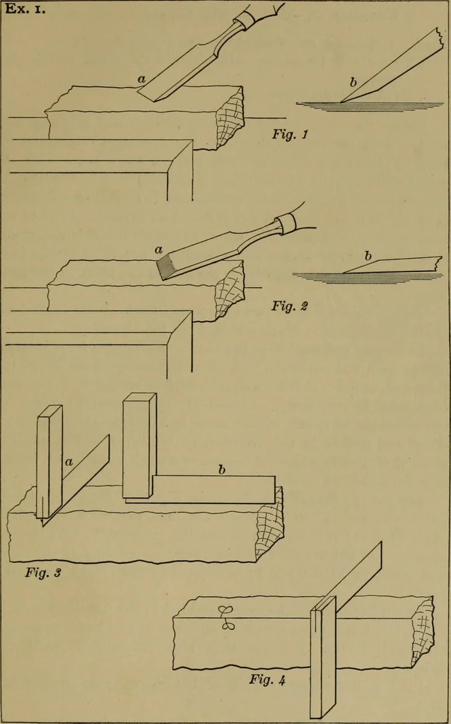 An illustration from Exercises in wood-working, with a short treatise on wood;, 1890, leaf 67