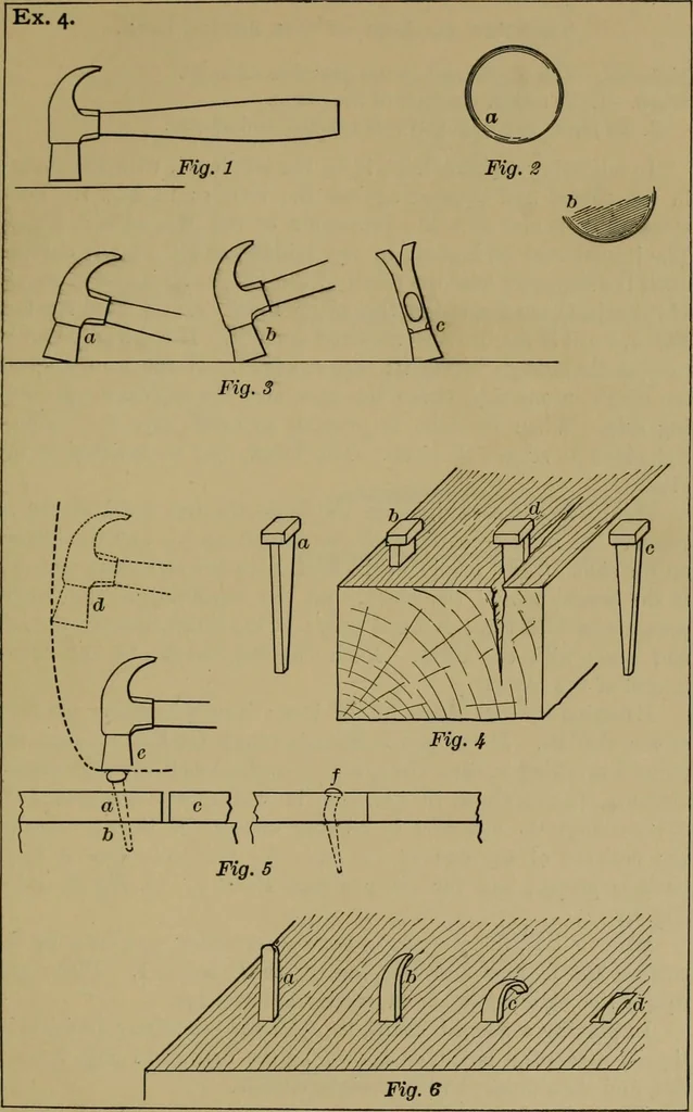 An illustration from Exercises in wood-working, with a short treatise on wood;, 1890, leaf 73