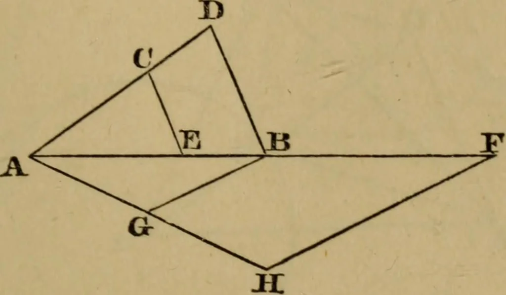 An illustration from Exercises on Euclid and in modern geometry for the use of schools, private students, and junior university students, 1881, leaf 100