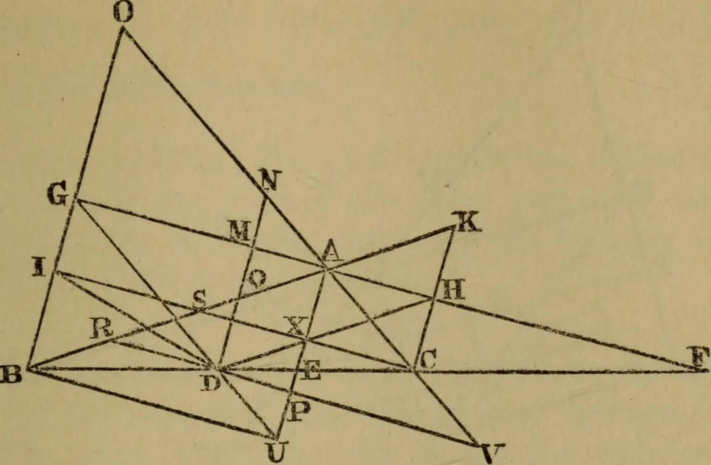 An illustration from Exercises on Euclid and in modern geometry for the use of schools, private students, and junior university students, 1881, leaf 106