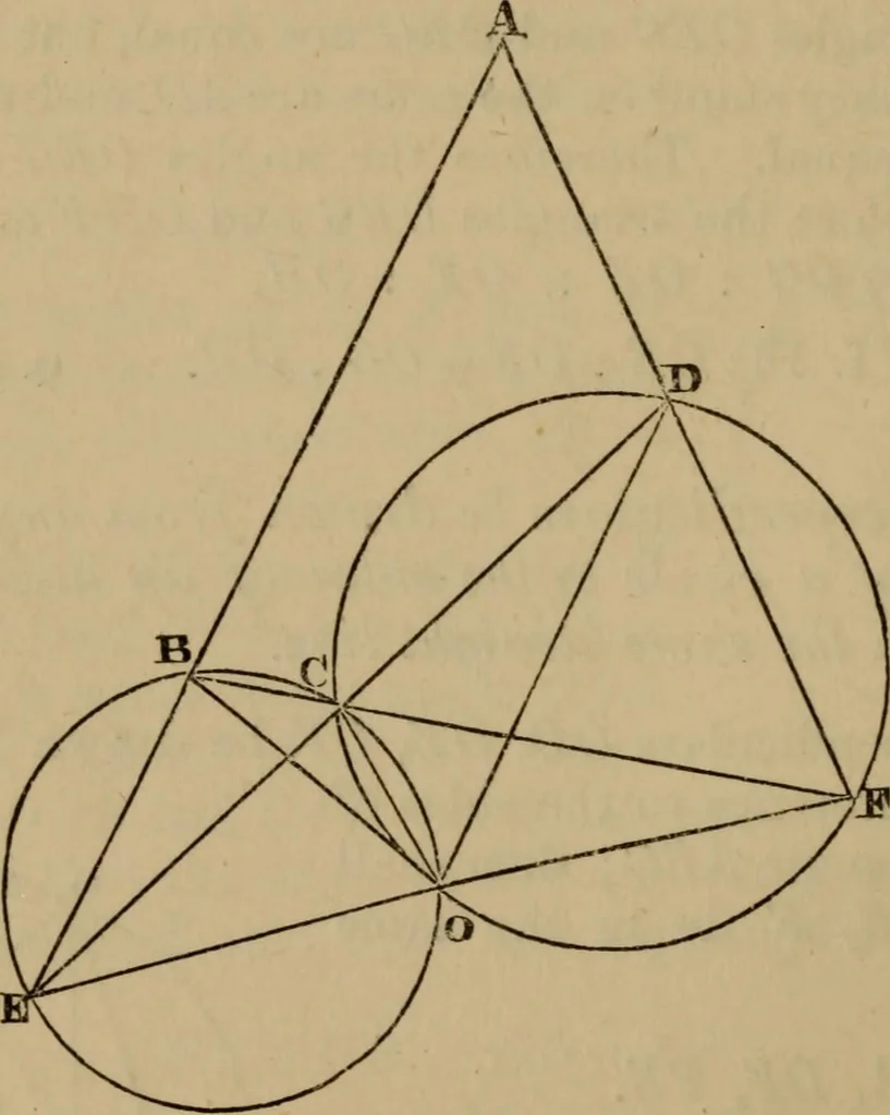 An illustration from Exercises on Euclid and in modern geometry for the use of schools, private students, and junior university students, 1881, leaf 111