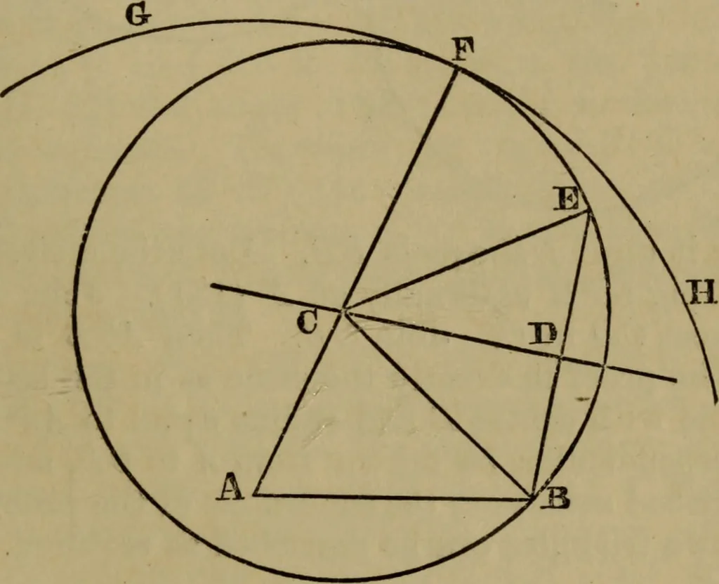 An illustration from Exercises on Euclid and in modern geometry for the use of schools, private students, and junior university students, 1881, leaf 132