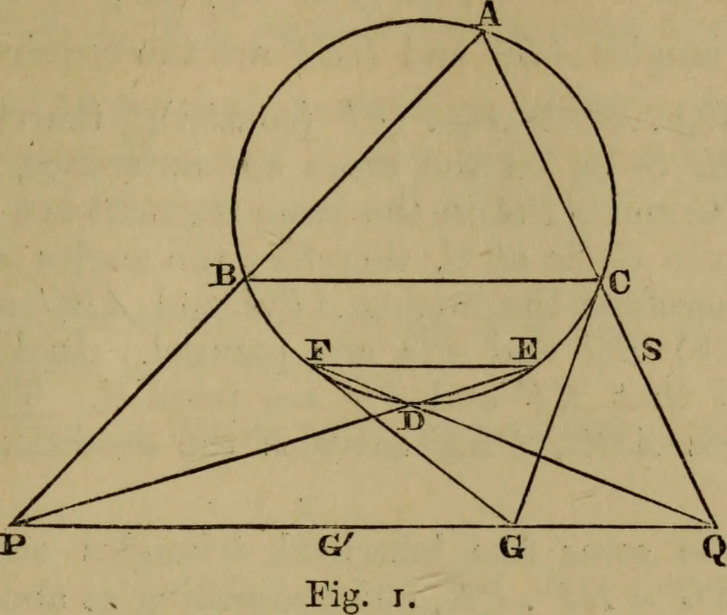 An illustration from Exercises on Euclid and in modern geometry for the use of schools, private students, and junior university students, 1881, leaf 134