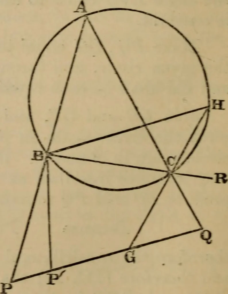 An illustration from Exercises on Euclid and in modern geometry for the use of schools, private students, and junior university students, 1881, leaf 137