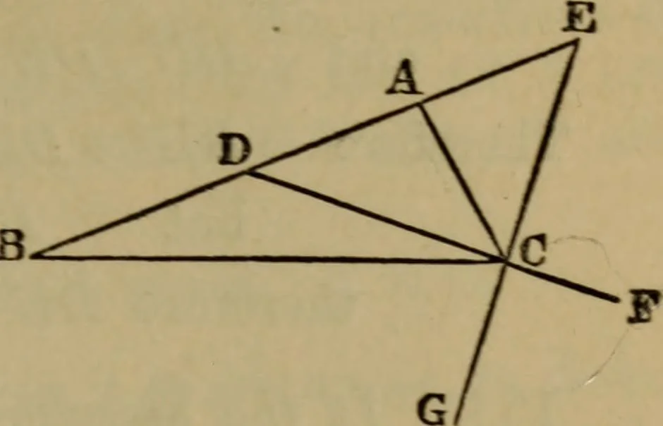 An illustration from Exercises on Euclid and in modern geometry for the use of schools, private students, and junior university students, 1881, leaf 144