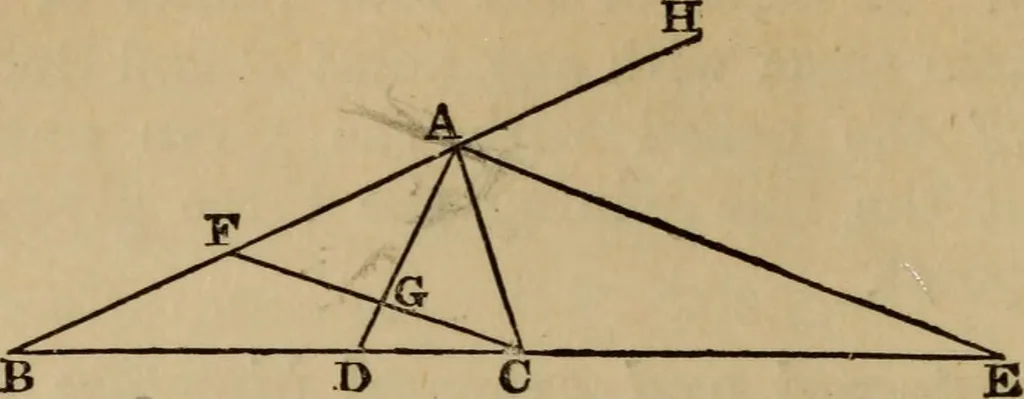 An illustration from Exercises on Euclid and in modern geometry for the use of schools, private students, and junior university students, 1881, leaf 167