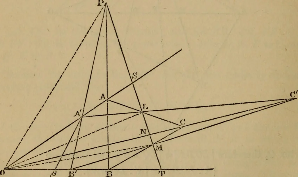 An illustration from Exercises on Euclid and in modern geometry for the use of schools, private students, and junior university students, 1881, leaf 177