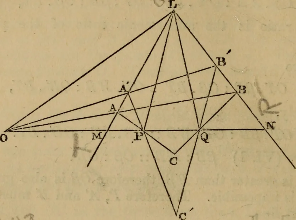 An illustration from Exercises on Euclid and in modern geometry for the use of schools, private students, and junior university students, 1881, leaf 179