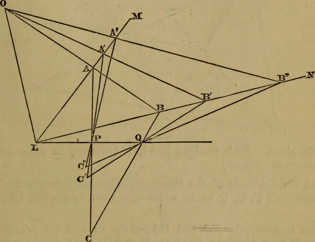 An illustration from Exercises on Euclid and in modern geometry for the use of schools, private students, and junior university students, 1881, leaf 180
