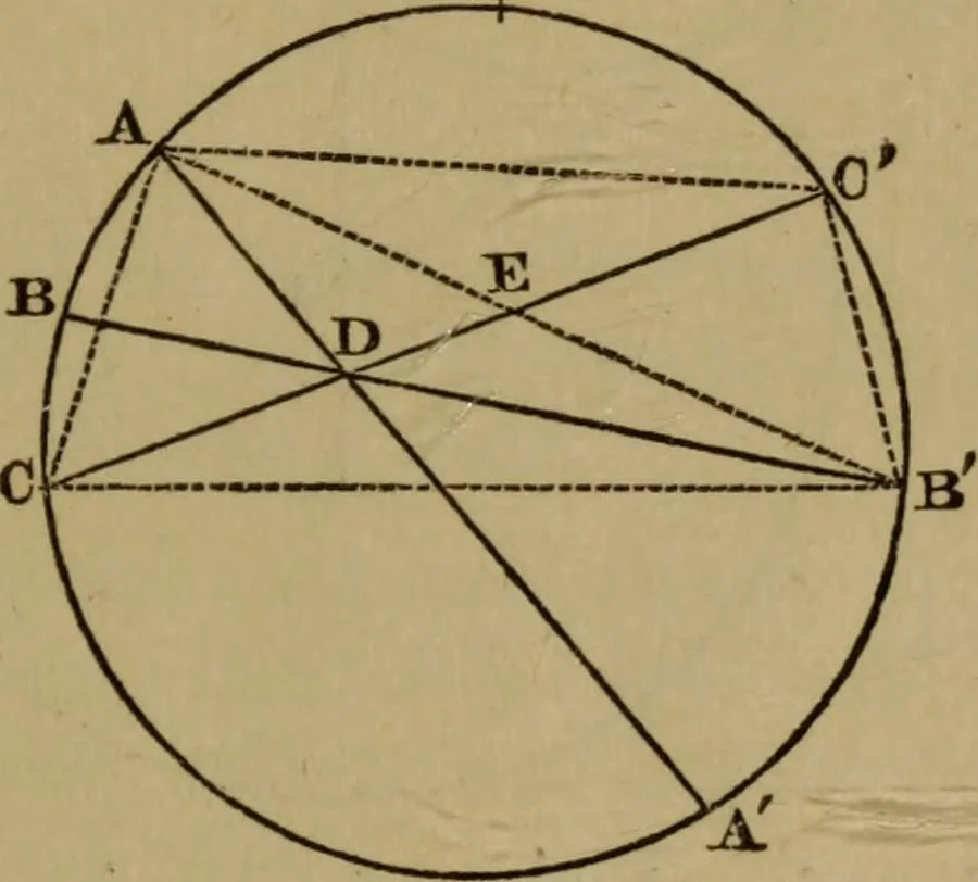 An illustration from Exercises on Euclid and in modern geometry for the use of schools, private students, and junior university students, 1881, leaf 214