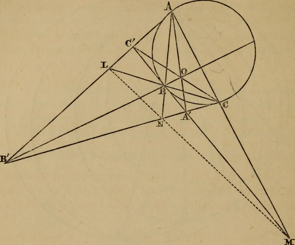 An illustration from Exercises on Euclid and in modern geometry for the use of schools, private students, and junior university students, 1881, leaf 221