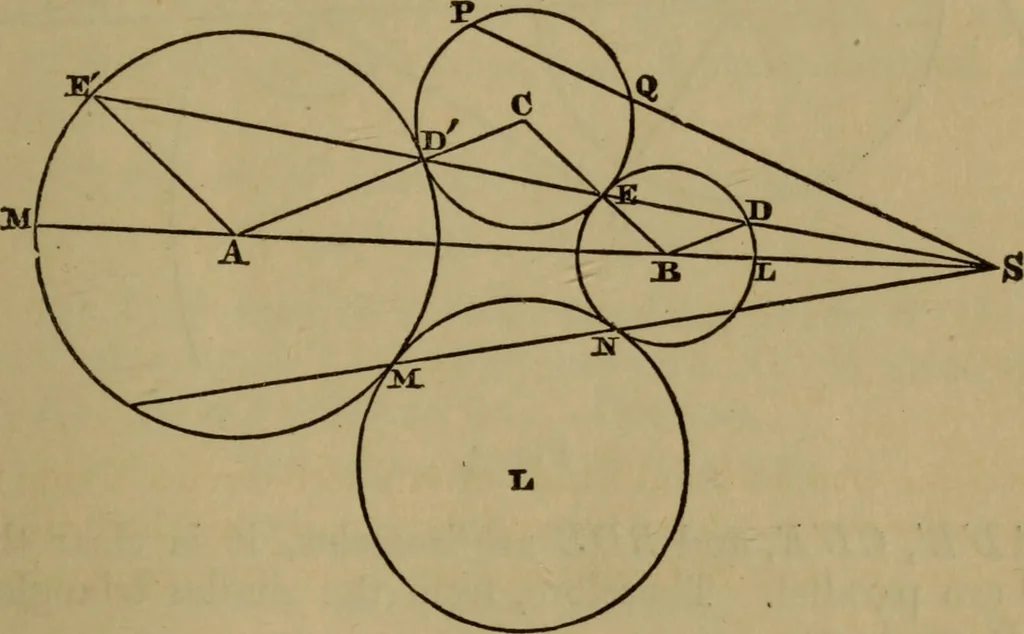 An illustration from Exercises on Euclid and in modern geometry for the use of schools, private students, and junior university students, 1881, leaf 228