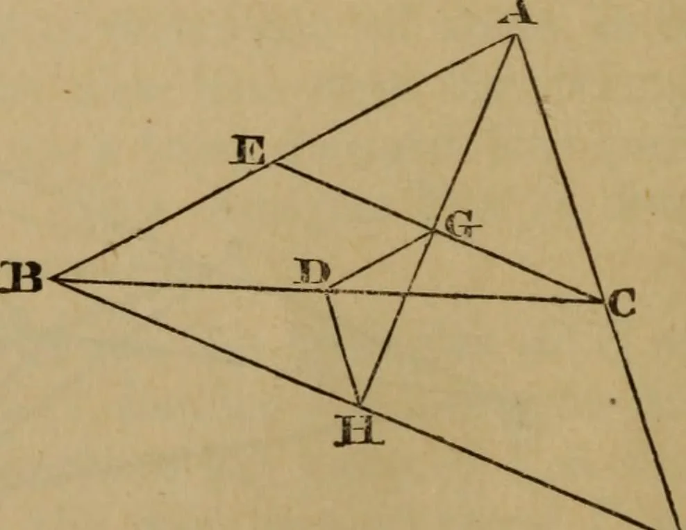 An illustration from Exercises on Euclid and in modern geometry for the use of schools, private students, and junior university students, 1881, leaf 47