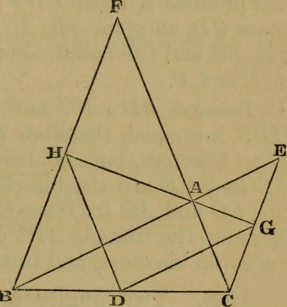 An illustration from Exercises on Euclid and in modern geometry for the use of schools, private students, and junior university students, 1881, leaf 48