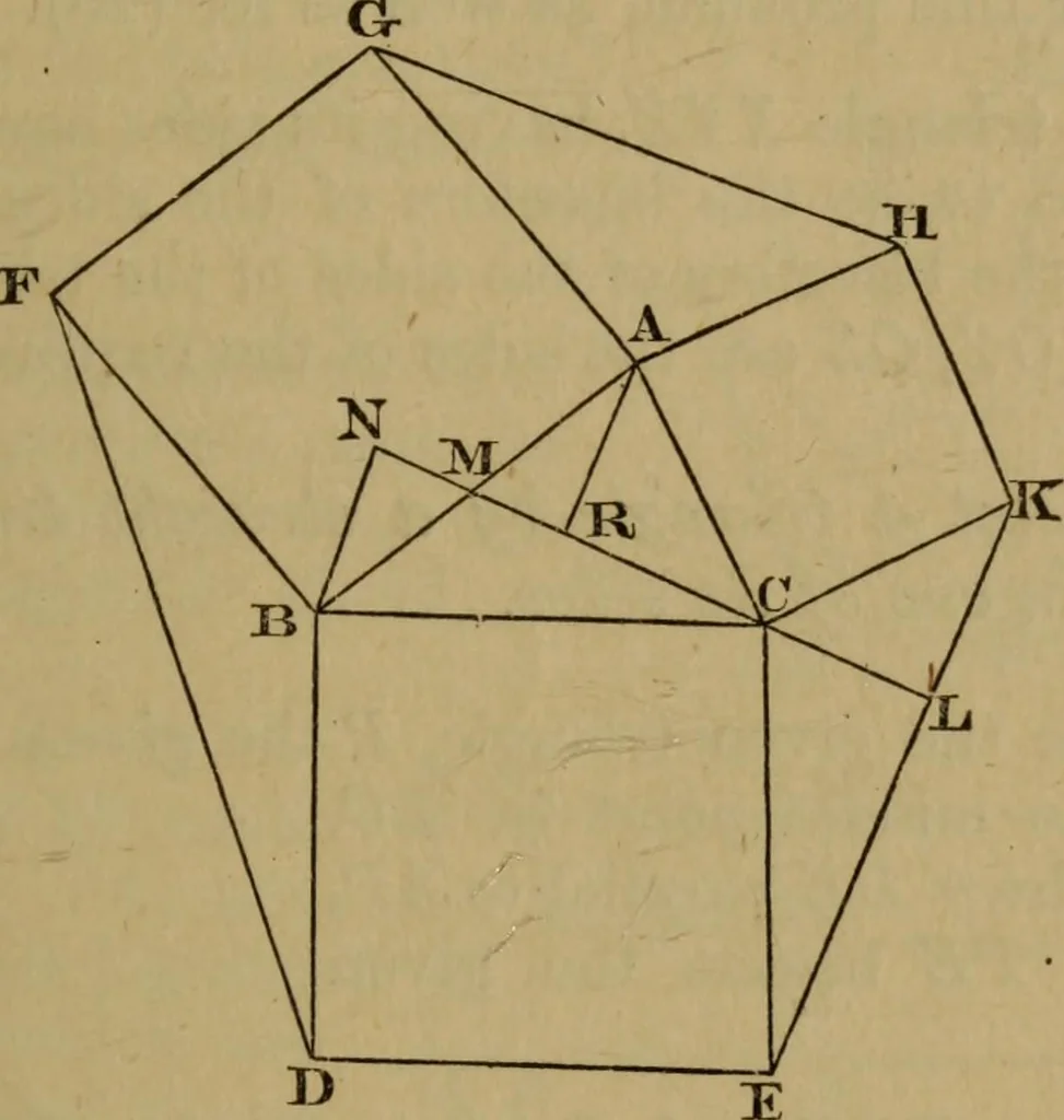 An illustration from Exercises on Euclid and in modern geometry for the use of schools, private students, and junior university students, 1881, leaf 52