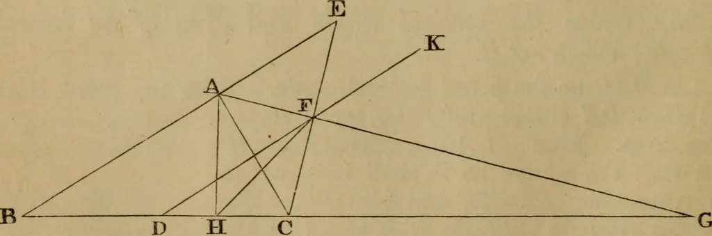An illustration from Exercises on Euclid and in modern geometry for the use of schools, private students, and junior university students, 1881, leaf 87